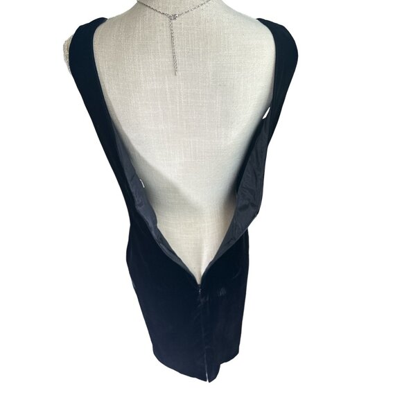 VTG Jessica Howard By Mitchell Rodbell Dress Womens 8 Black Velour Sheath LBD - Picture 5 of 11